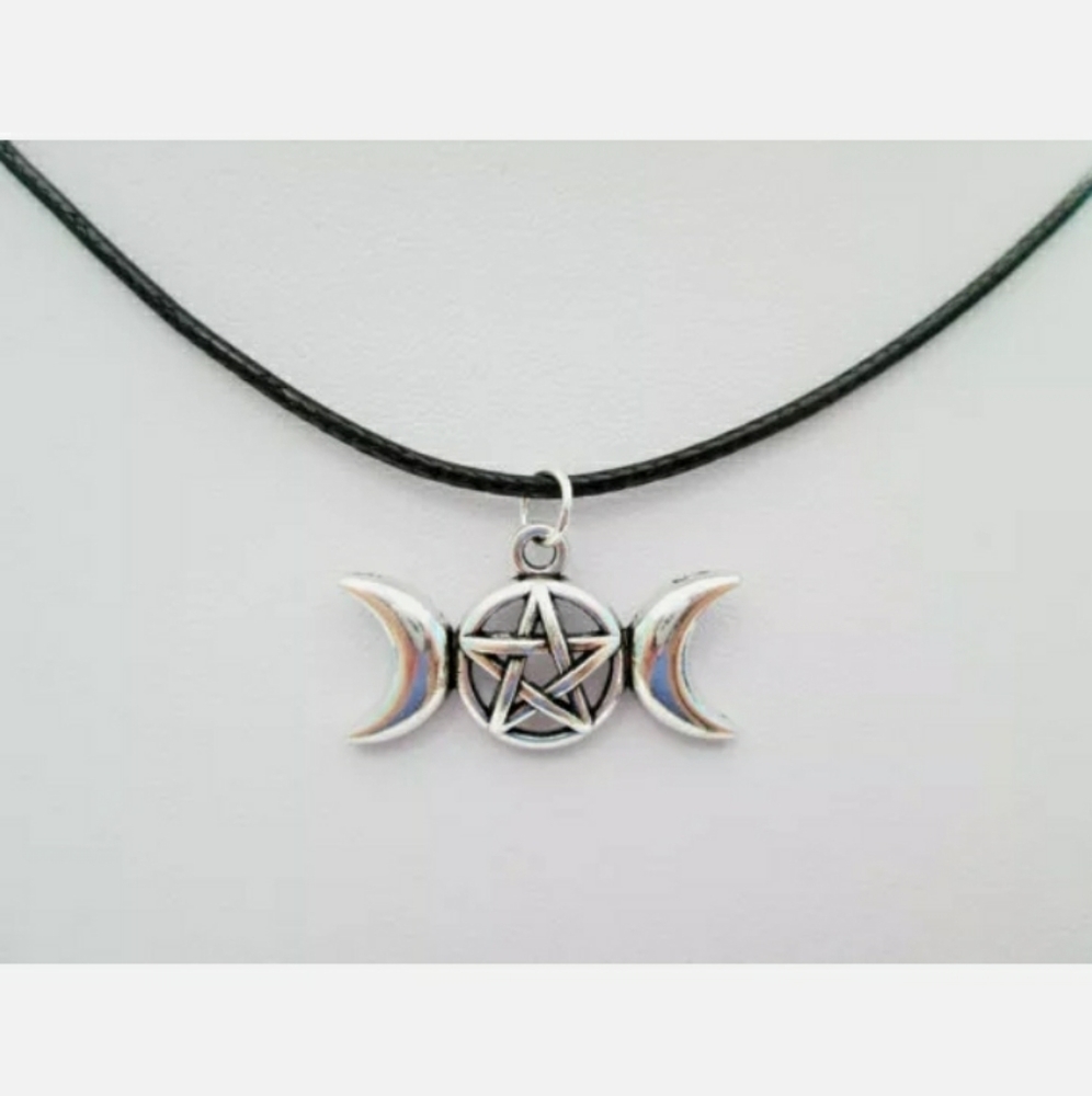 triple moon goddess necklace & crystal gift surprise